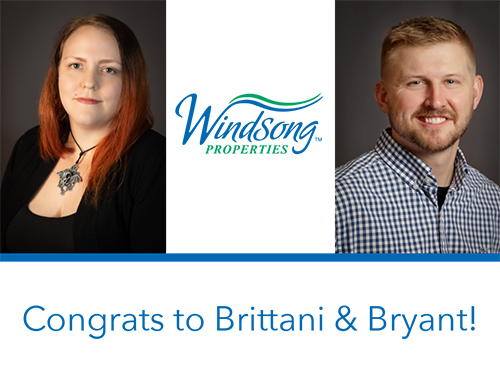 Congrats to Brittani and Bryant in their new roles with Windsong!>